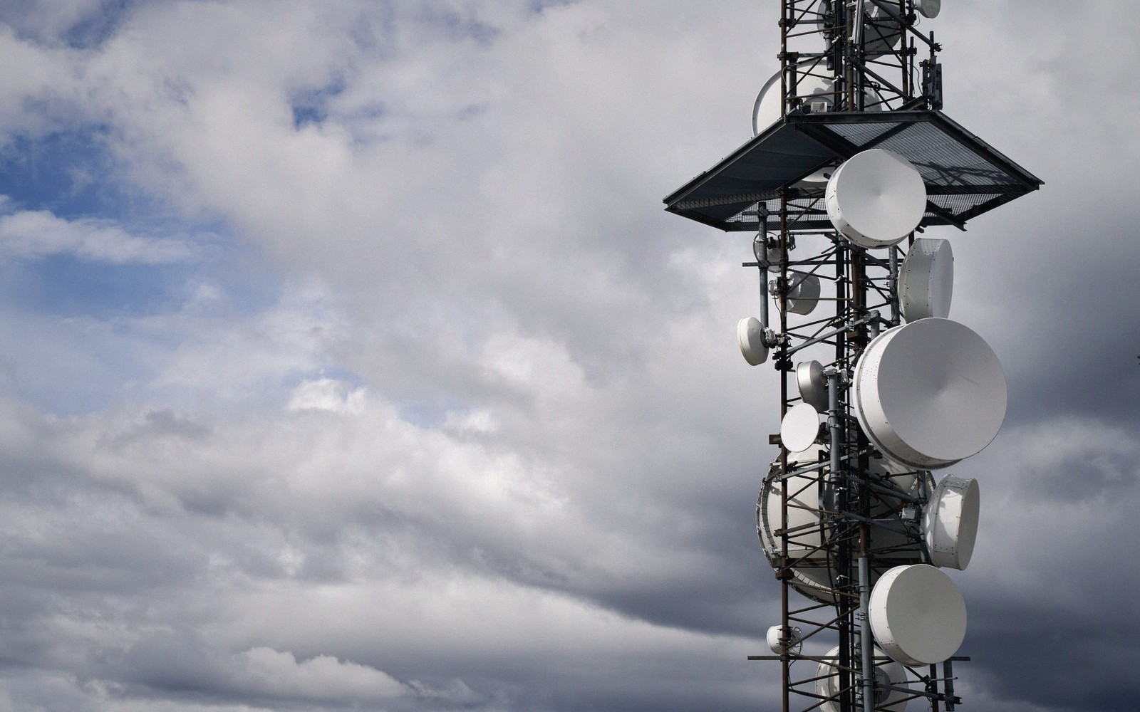 Close-up view of a panel antenna array