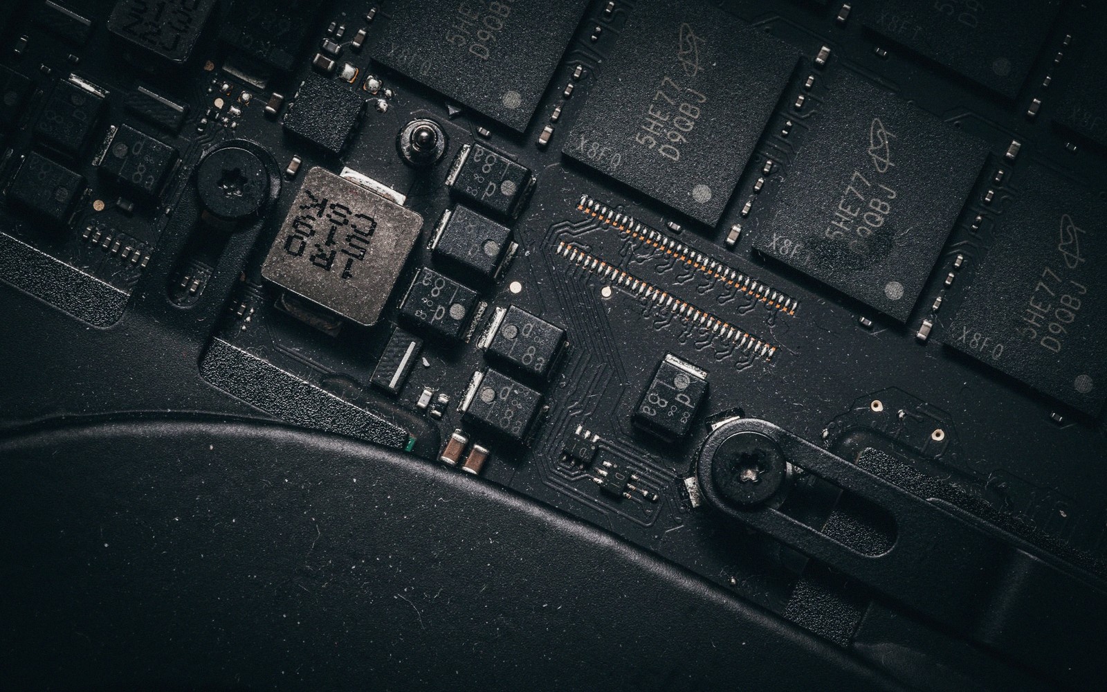 radio-frequency circuit board detail, macro